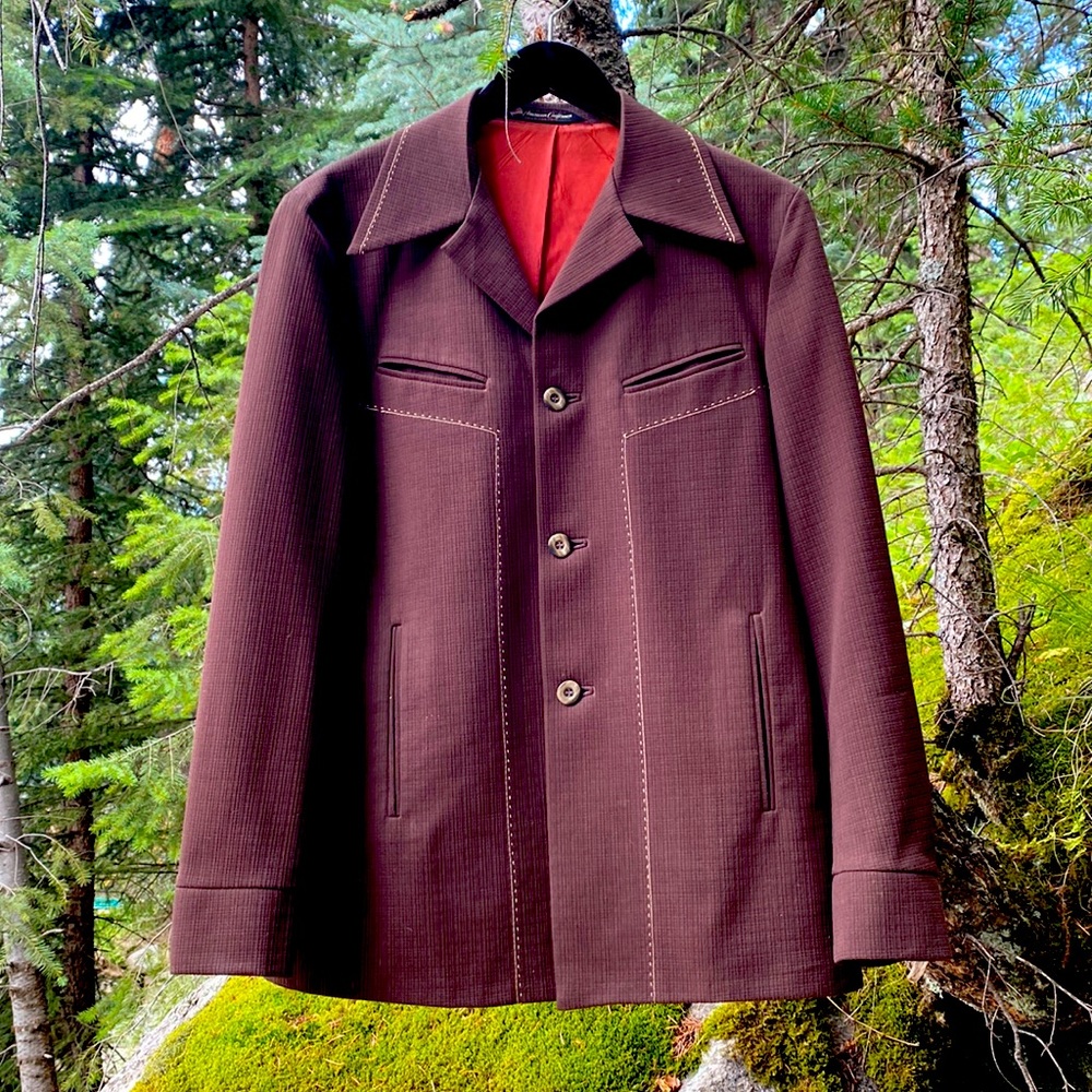 American craftsman brown retro sports coat